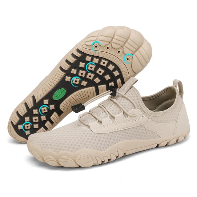 🌊 SAGUARO Badeschuhe Damen & Herren | Aquaschuhe Atmungsaktiv & Schnelltrocknend | Unisex 39 EU Khaki 🌞