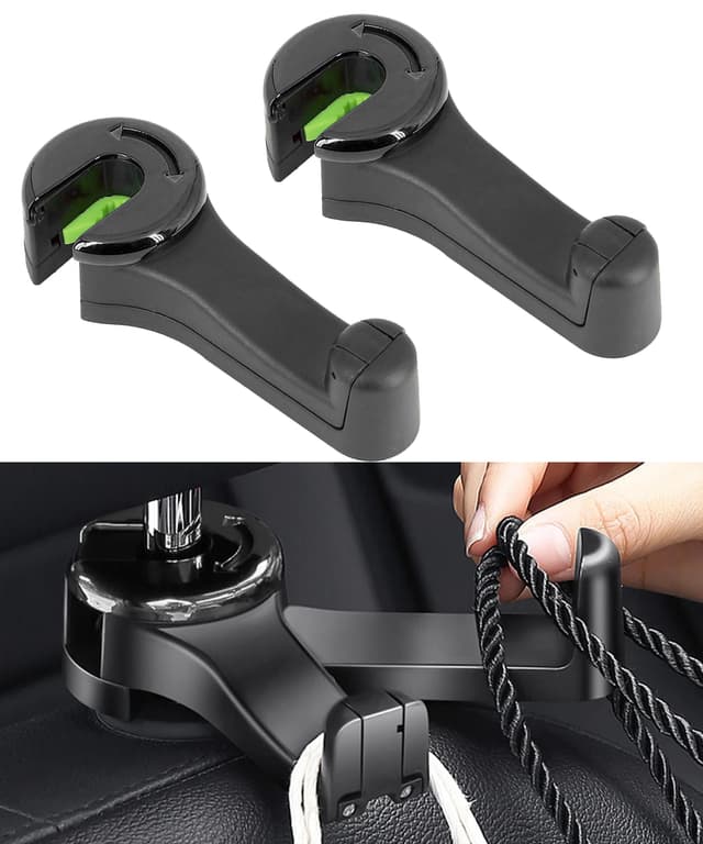🚗 Flaconi Auto Organizer & Haken 👜🧢 - Schwarz