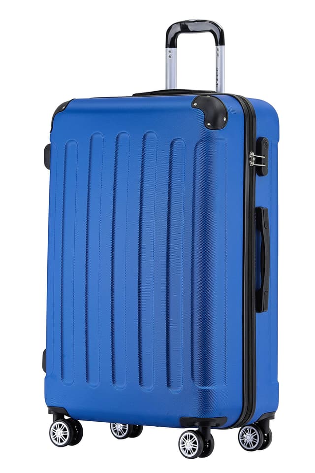 🧳 BEIBYE Hartschalen-Koffer Trolley Rollkoffer Reisekoffer Handgepäck 4 Rollen (M-L-XL-Set) (Blau, XL) Blau XL 🧳