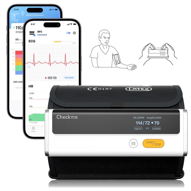 CheckMe Armfit Plus Blutdruckmessgerät Oberarm Bluetooth mit EKG