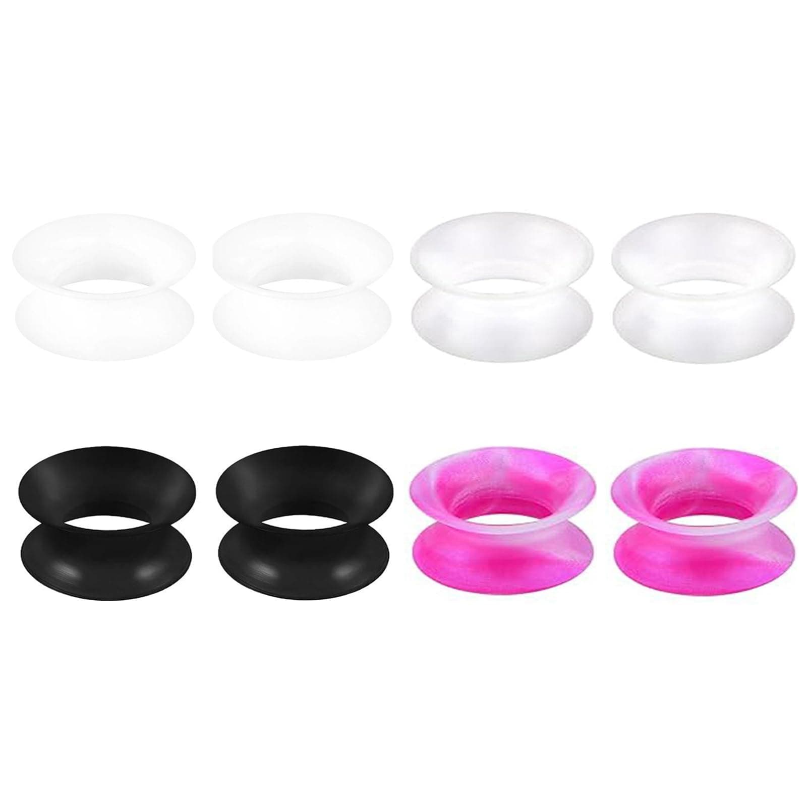 👂🌈 4 Paar Extra Weich Silikon Ohr Tunnel Plug Set 1 8mm