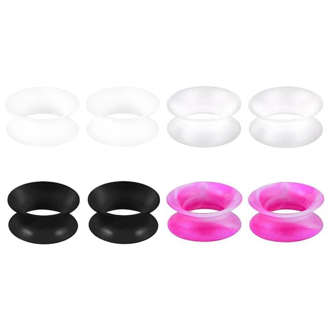 👂🌈 4 Paar Extra Weich Silikon Ohr Tunnel Plug Set 1 8mm