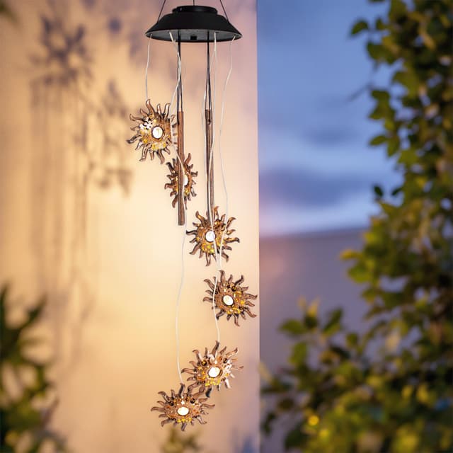 🌞 Solar LED Lichtspiel 4 Metall Klangstäben - 75 cm 🌟