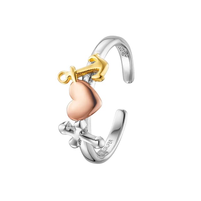 Engelsrufer Damen Ring aus Sterling Silber und drei Symbolen Tricolor 🛍️