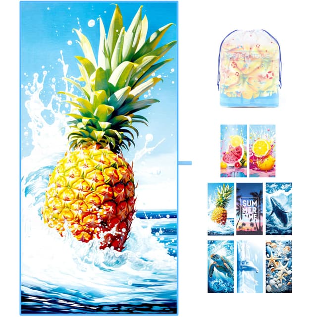 🍍 ZIOSINM Strandhandtuch 180 * 90cm Mikrofaser Badetuch Groß 🏖️