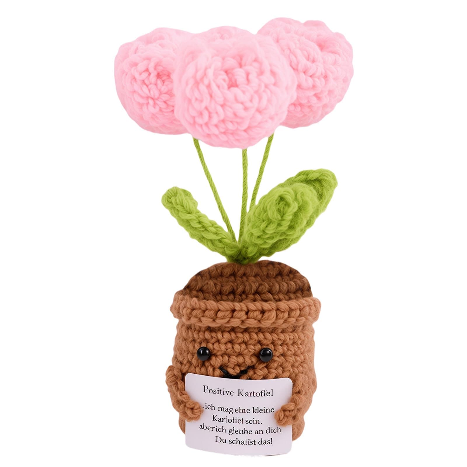 Wobequ Positive Kartoffel Pocket Hug 🌼 Kreative Strickwolle Puppe 🌺 Geschenk für Positiven Energieaustausch