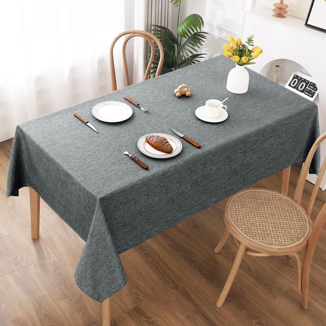 🌿 AooHome Tischdecke Abwaschbar, Grau Tischdecken 140x300cm 🌸