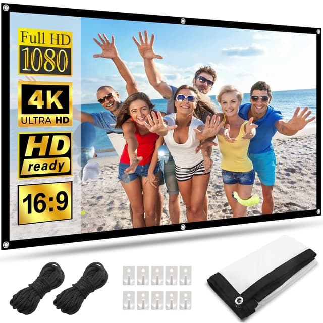 🎥 Leinwand Beamer 60 Zoll - HOPFROG Beamer Leinwand Wand Anti Licht 16:9 HD 4K Projector Screen Hanging