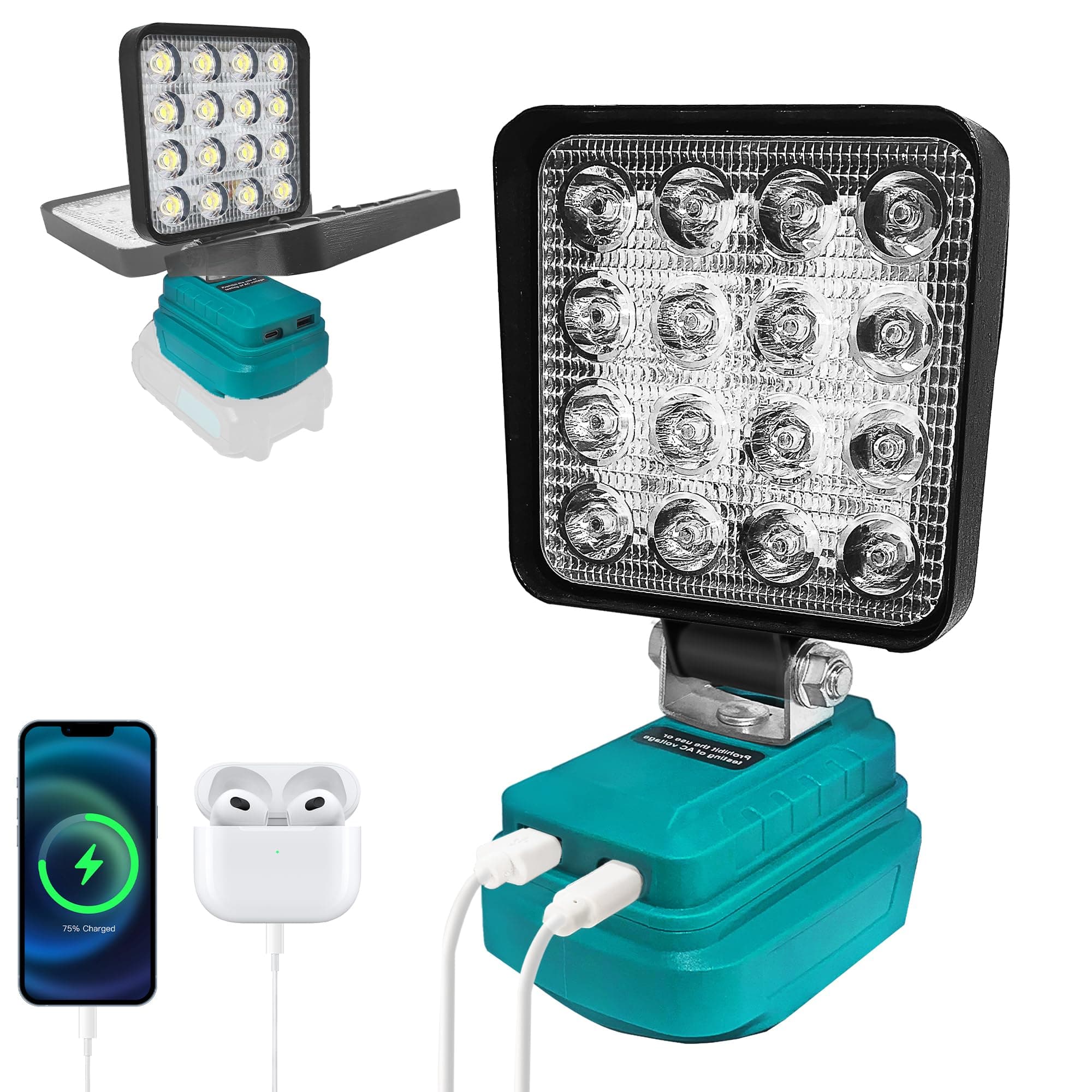 BYCPOWER Akku Lampe für Makita 18V, 40W 4000LM Kabellose Arbeitsleuchte 🌟