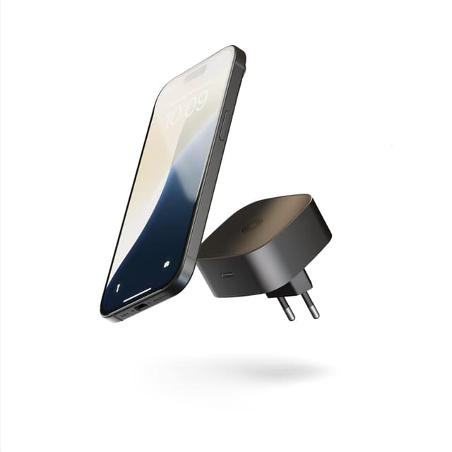 🔋 Zens Wireless Charging EU Power Adapter | Kabelloses MagSafe und Qi-Ladegerät (15 W) - Schwarz