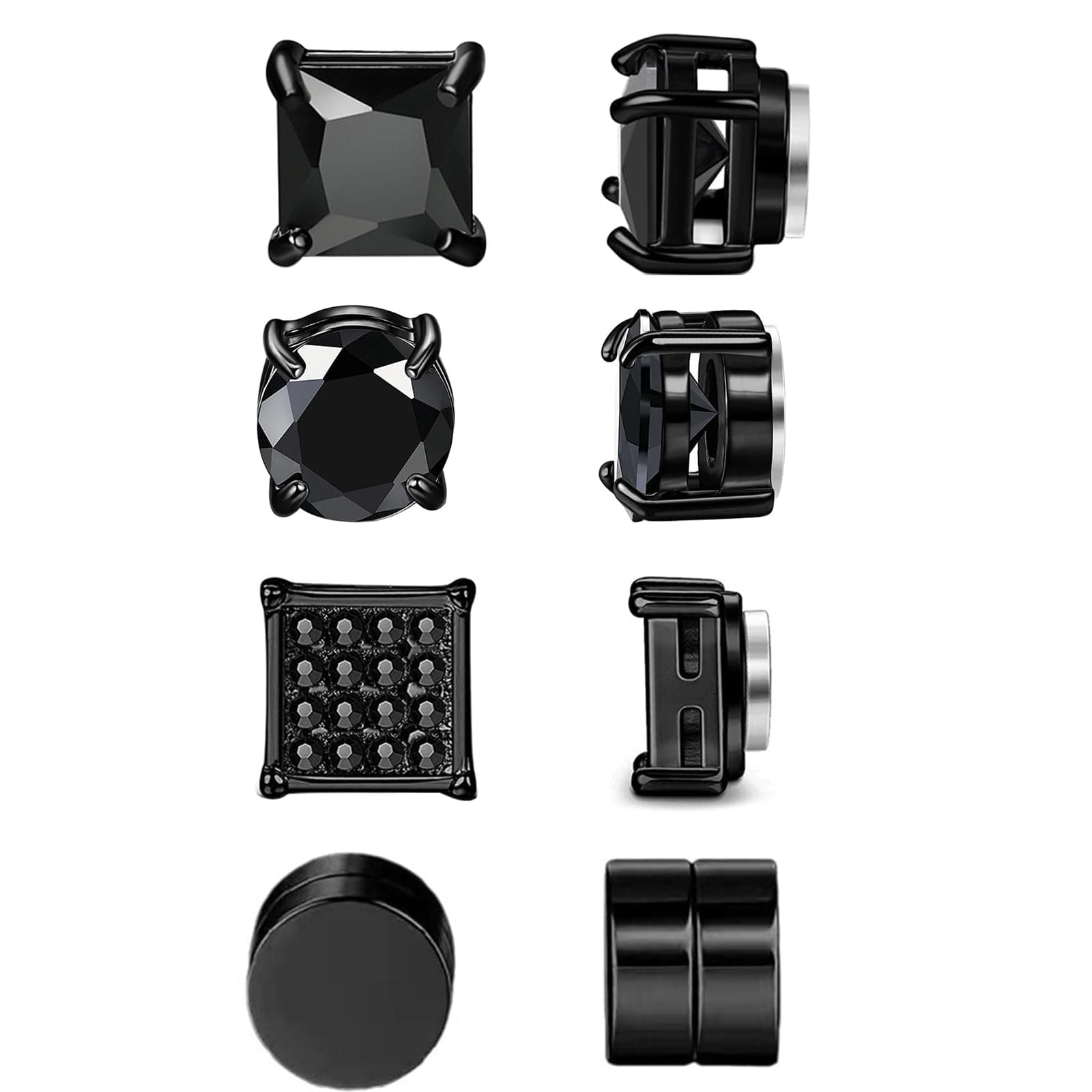 Hernin Magnetische Ohrringe Set 4 Paare 🌟 Magnetische Ohrstecker 6/8MM Herren Damen