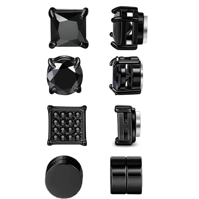 Hernin Magnetische Ohrringe Set 4 Paare 🌟 Magnetische Ohrstecker 6/8MM Herren Damen