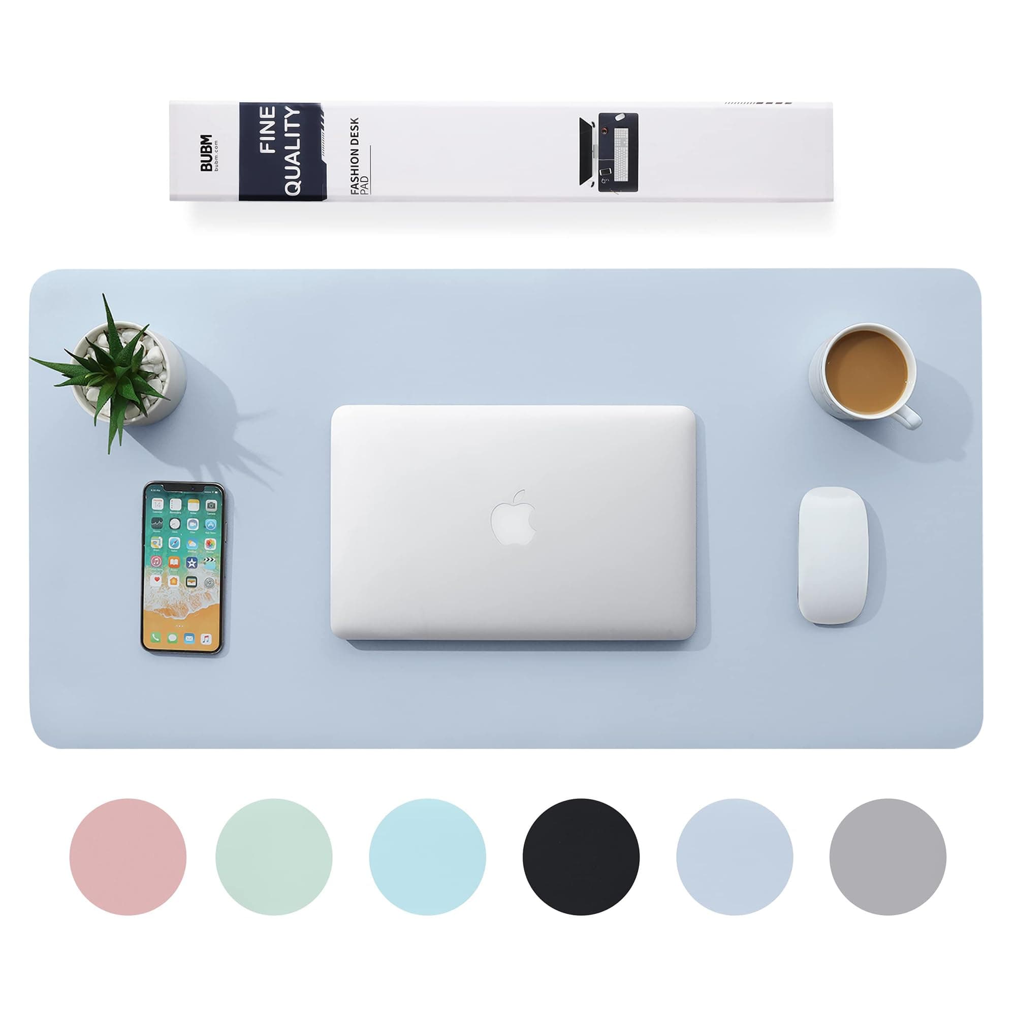 Multifunktionales Office Mauspad aus PU-Leder 120 x 60 cm - Emerald-Blue Blue