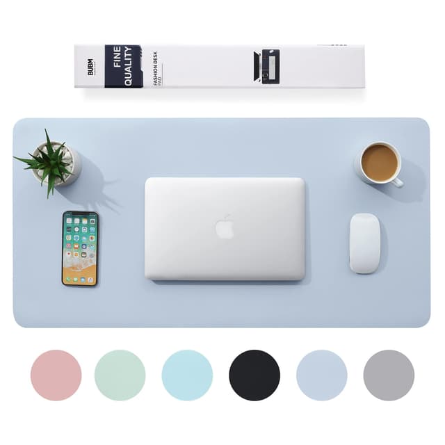 Multifunktionales Office Mauspad aus PU-Leder 120 x 60 cm - Emerald-Blue Blue