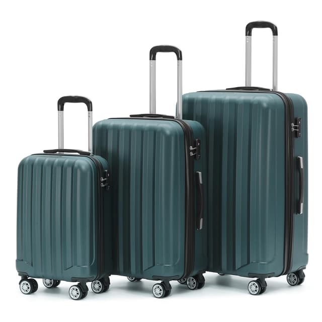 🧳 BEIBYE TSA-Schloß 2080 Zwillingsrollen neu Reisekoffer Koffer Trolley Hartschale Set (Dunkelgreen, Set) Dunkelgreen Set