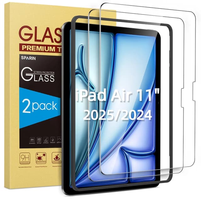 📱 SPARIN 2 Stück Panzer Schutz Glas für iPad Air 11 Zoll M3 2025/ M2 2024 🛡️