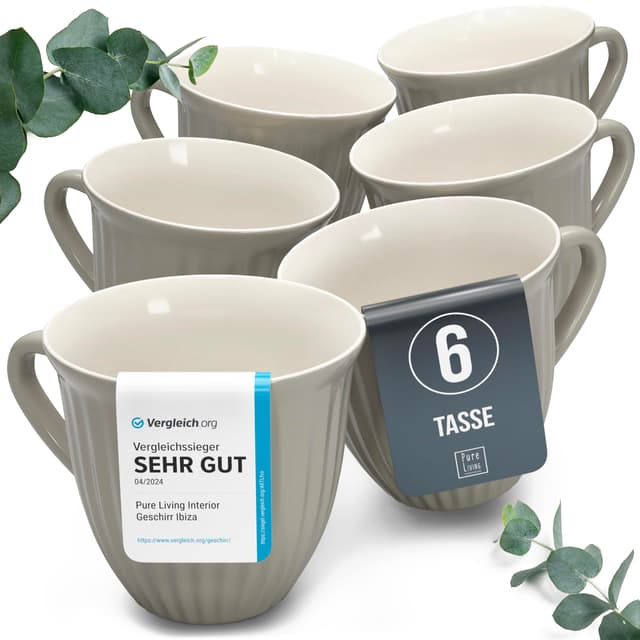 🌟 Traumhaftes Skandinavisches Steingut Tassen Set - 6 Personen Hygge TESTSIEGER 🌟