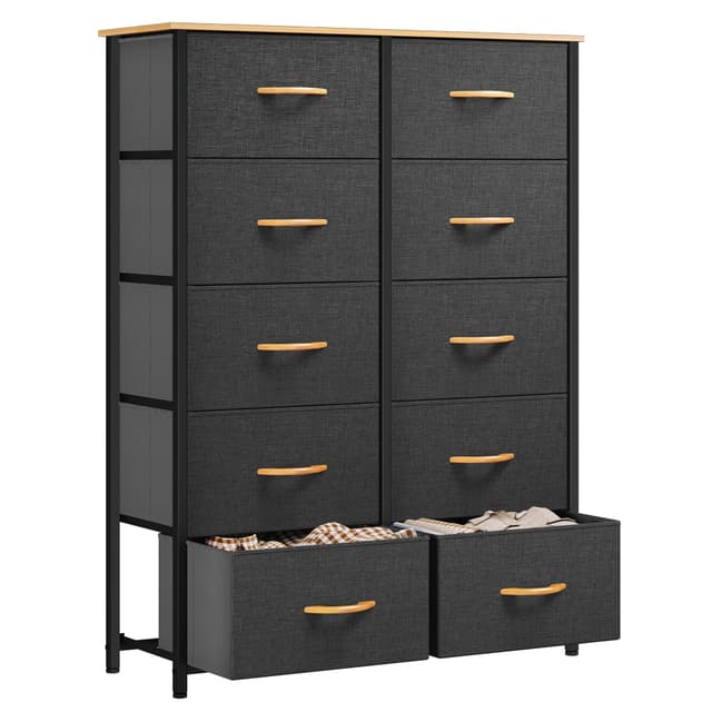YITAHOME Kommode mit 10 Schubladen 😍 Stoffkommode für Schlafzimmer und Wohnzimmer