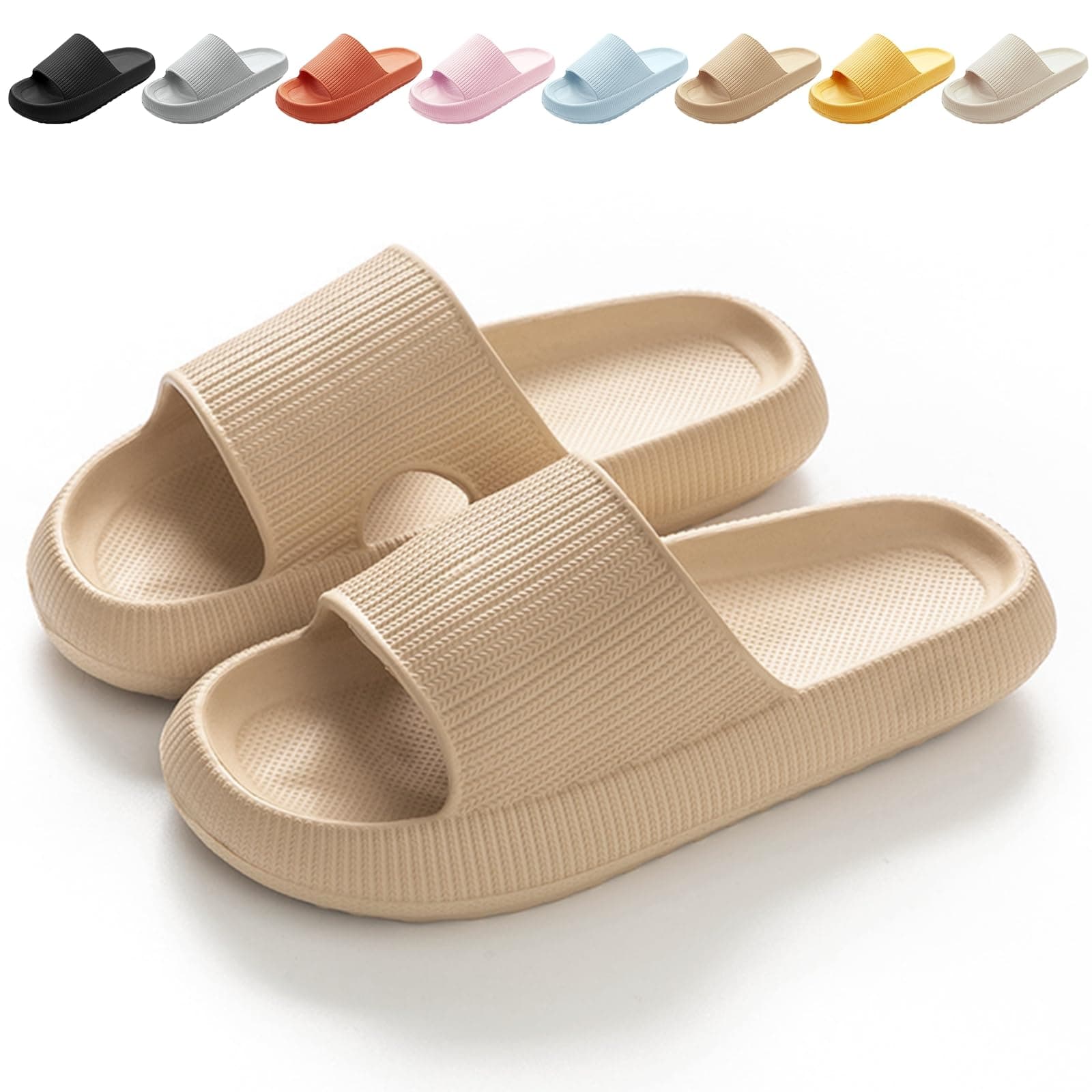 Calish Badeschuhe Herren Damen Cozislides Original Schlappen Cloudyzz Wolke rutschfeste Badelatschen Hausschuhe