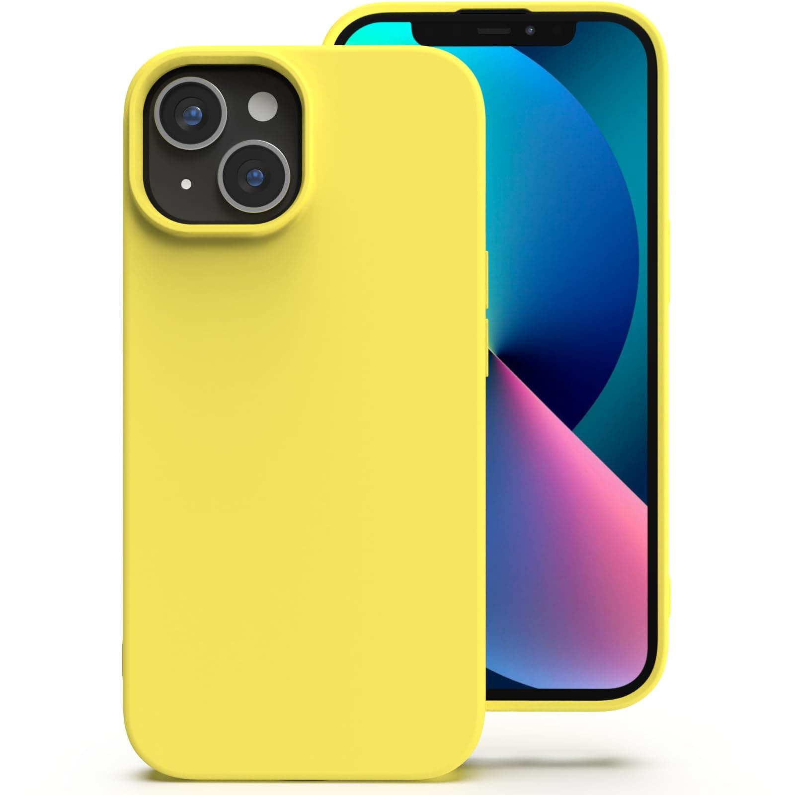 📱🍋 Zuvirelx Glatte Silikon hülle für iPhone 13 Mini - Zitronengelb | Angebot