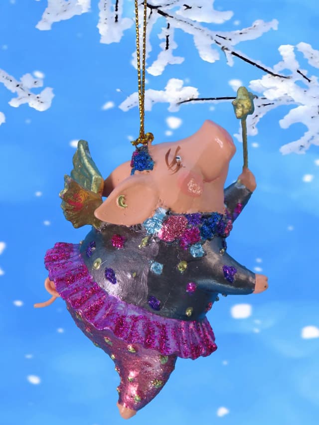 POMMERNTRAUM ® | Weihnachtsbaumhänger Weihnachtsengel Engel Ballerina-Schwein Glücksschwein Schwein Glücksbringer Schutzengel Weihnachtsbaumdeko (2)
