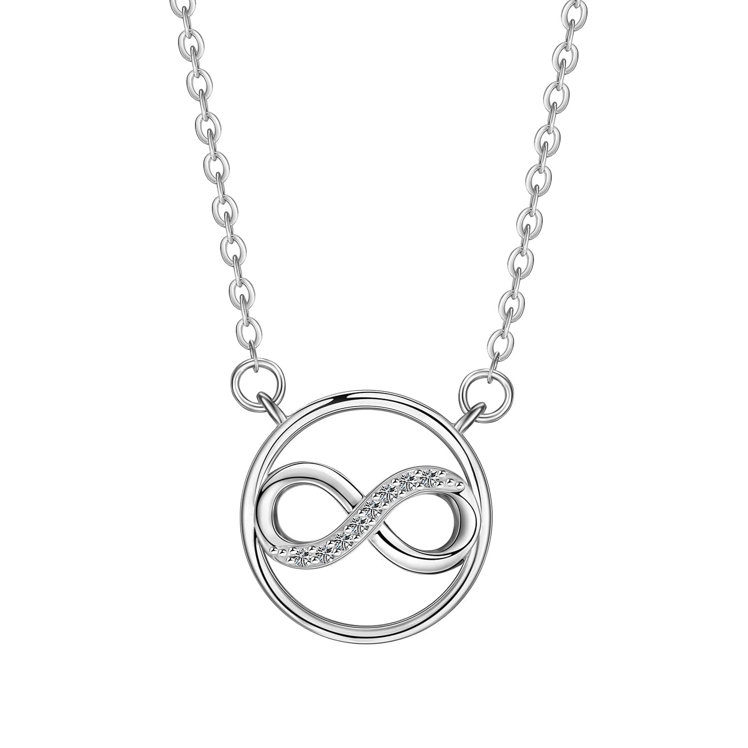 F.ZENI Kette Damen 925 Sterling Silber Funkeln Kubisches Zirkonia Kuss Halskette 🌟