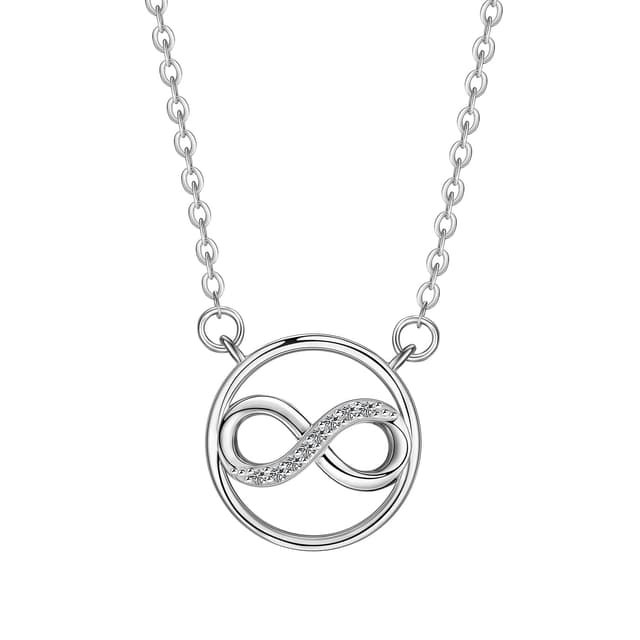 F.ZENI Kette Damen 925 Sterling Silber Funkeln Kubisches Zirkonia Kuss Halskette 🌟