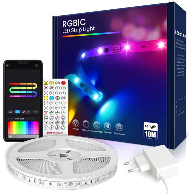 VKH LED Strip 10m RGB-IC LED Streifen mit App 🌈🎶🎨