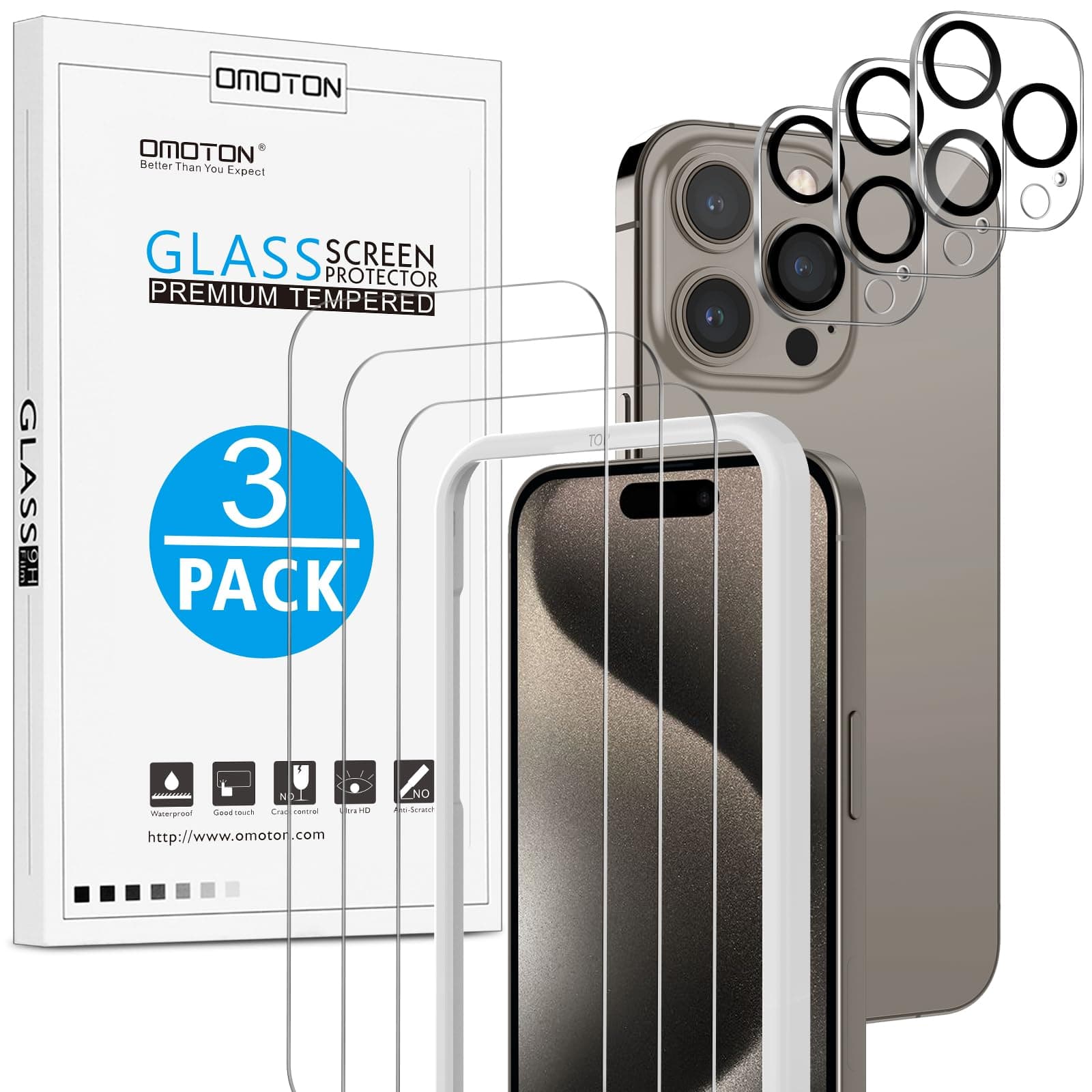 OMOTON für iPhone 15 Pro Panzer Schutz Glas 📱💥