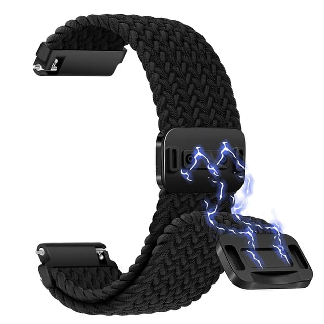 🌟 KoGiio für 22MM 20MM Geflochtenes Armband für 22MM - Schwarz Schwarz 22MM 🌟