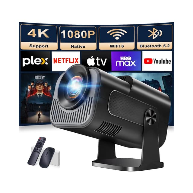 🌟Tragbarer 4K Projektor mit WiFi 6 & Bluetooth 5.2🎥🔊