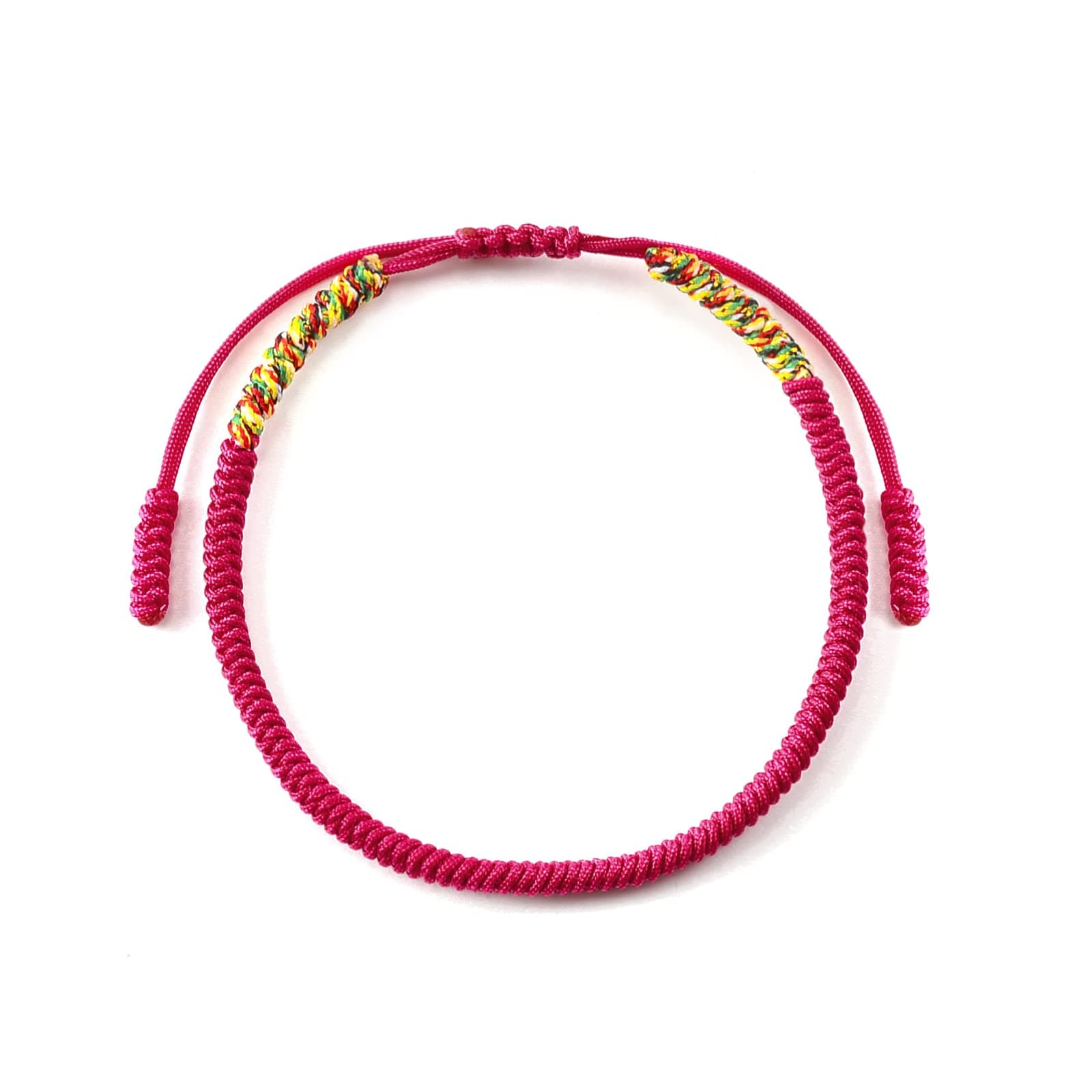 QianSiLi Tibetisches Armband Rot 🌟 Handgefertigt Tibetisches GlüCksarmband Damen MäNner 🌸 Einstellbar Wunscharmband