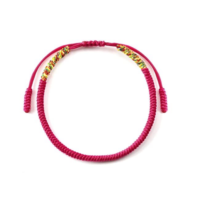 QianSiLi Tibetisches Armband Rot 🌟 Handgefertigt Tibetisches GlüCksarmband Damen MäNner 🌸 Einstellbar Wunscharmband