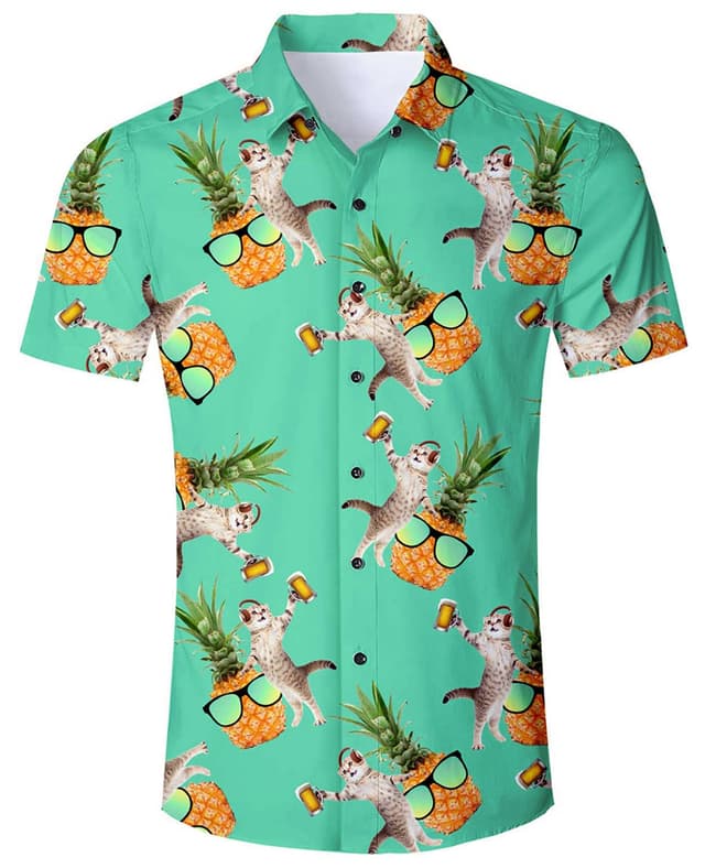 🌴 TUONROAD Hawaiihemd Herren 3D Funky Shirt Hemd 🍺🐱 M-XXL Angebot