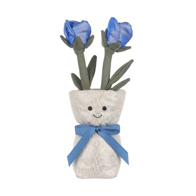 Blaue Zauberin Vase Blume Plüschtier 30 cm für Kinder 😍🌸