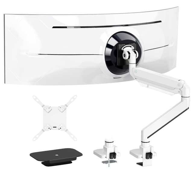 PUTORSEN Monitor Tischhalterung für 17"-57" Flach & Curved Bildschirm mit Gasfeder