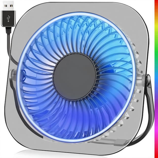 🌬️🎮 GOBRILLFUN RGB-Gaming-Tischventilator - Starker Luftstrom und RGB-Beleuchtung