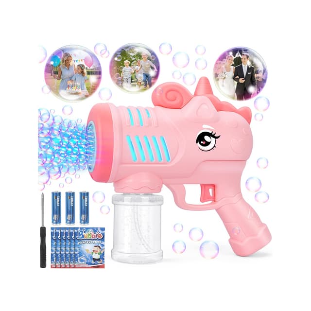 🦄 KETIEE Einhorn Seifenblasenpistole Kinder - Bubble Gun Machine mit Licht