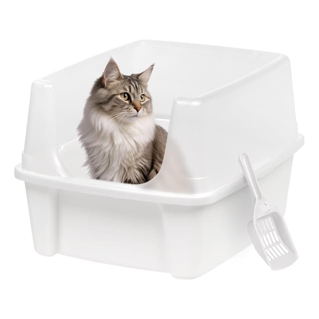 Iris Ohyama Katzenklo mit Schaufel, XXL Toilette, BPA-frei