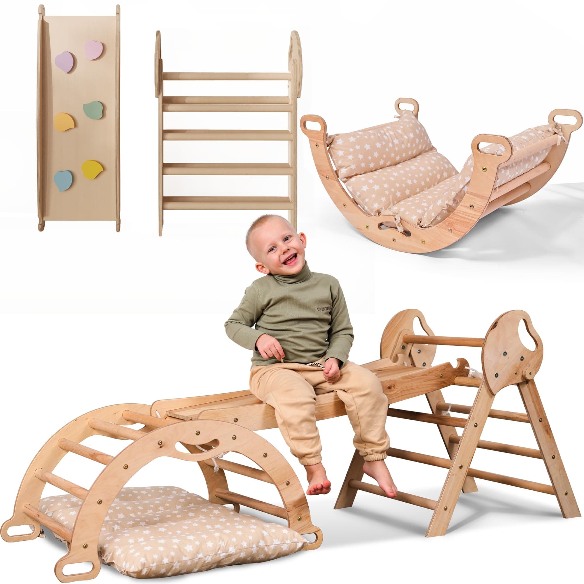 🌟 Goodevas 5-in-1 Montessori Klettergerüst Set für Kinder 1-3 Jahre 🌈🎈