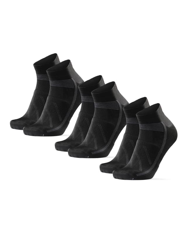 🚴‍♂️ DANISH ENDURANCE Kurze Fahrrad Socken - 3 Paar 43-47 Schwarz
