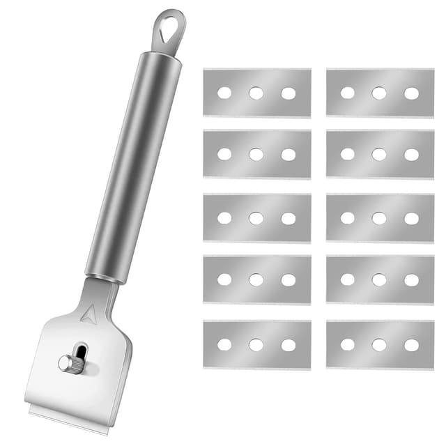 🔥 Aohcae Ceranfeldschaber, 1 Stück Schaber Ceranfeld+10 Stück Ersatzklinge Ceranfeld Kratzer Glaskeramik Schaber Ceran Schaber Glasschaber Ceranfeld 🌟