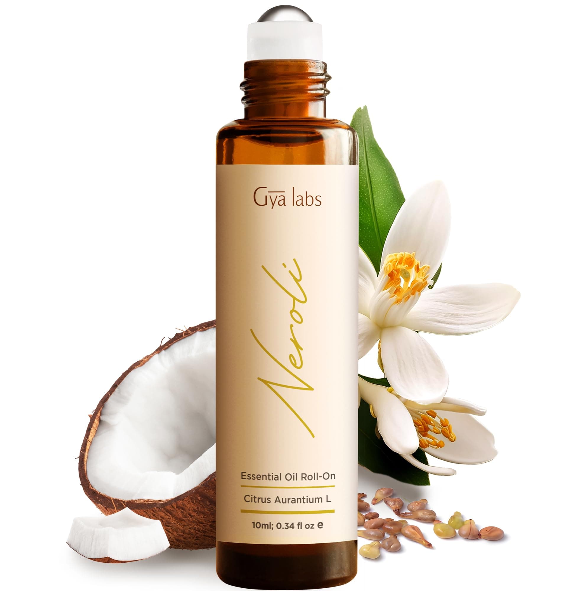 Gya Labs Roll-on mit ätherischem Neroli-Öl für die Haut 🌿 | Langanhaltender Parfümöl-Roller 💐 | 100% reines Aromatherapieöl