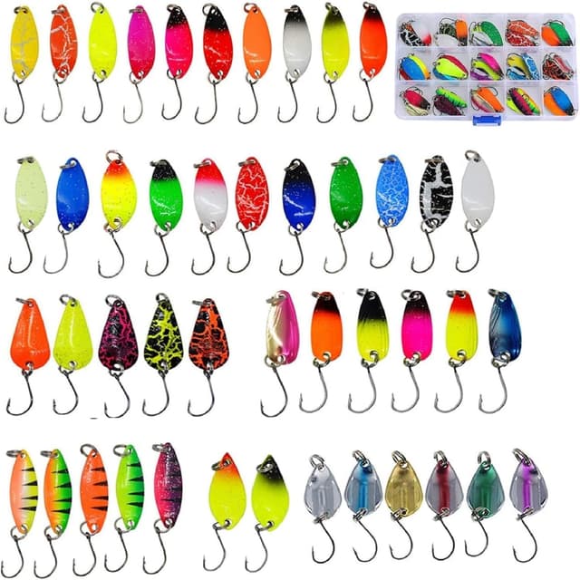 WwuHua Forellen Spoon Set,46 Stück Forellenköder 🎣