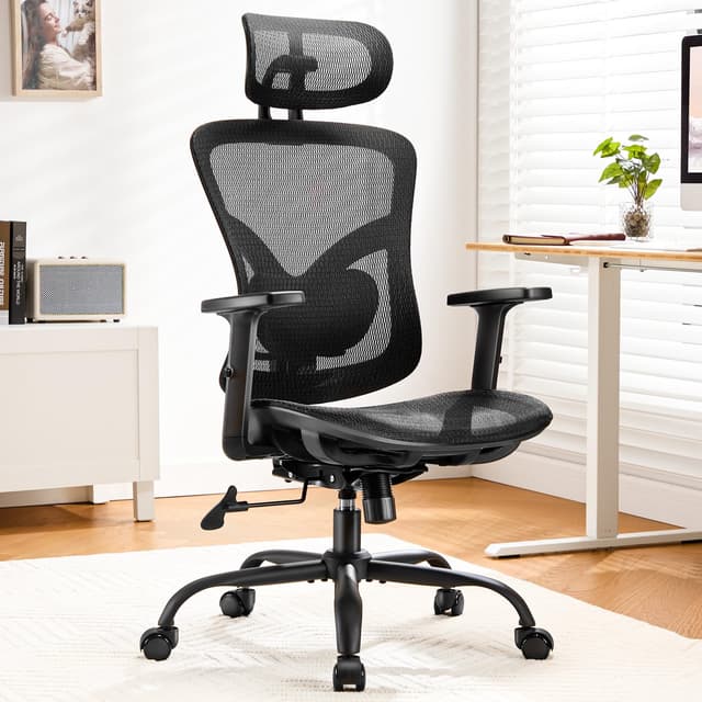 Ergonomischer Bürostuhl mit Mesh-Rückenlehne und verstellbarer Lendenstütze 😎🪑