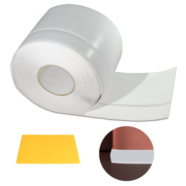 VCANIVR Weichsockelleiste Selbstklebend 6M, 50x20 mm PVC, Wasserfest, Weiß, Flexibel für Küche und Bad 🛠️