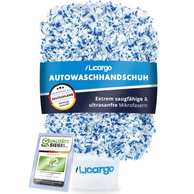 🚗 LICARGO® Autowaschhandschuh aus Mikrofaser - Extrem saugstark und schonend 🧼