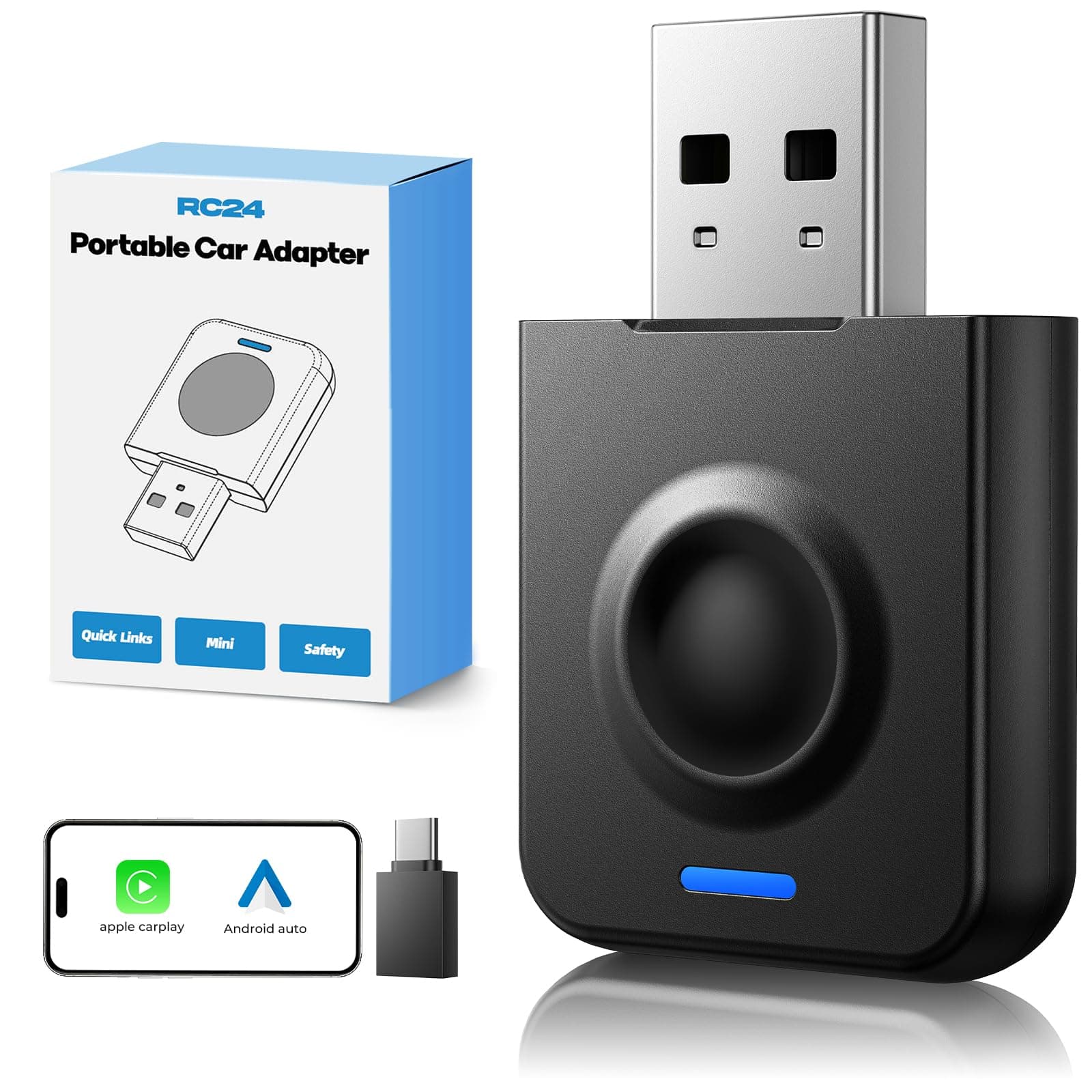 🔥 LAMTTO Wireless CarPlay & Android Auto Adapter - Drahtlose Upgrade Mini 2 in 1 Carplay 🚗📲