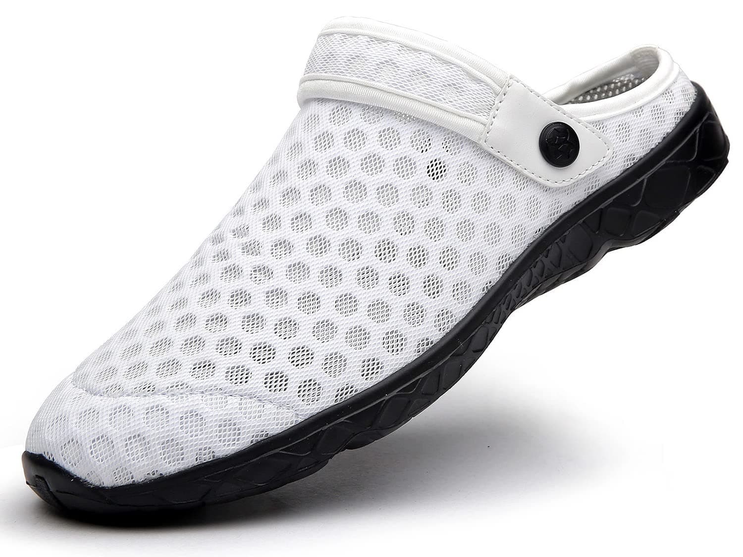 🌞 Damen Herren Clogs Hausschuhe Gartenschuhe Sommer Badelatschen Strand Schuhe Sandalen Pantoletten 39 EU E Weiß 🌺