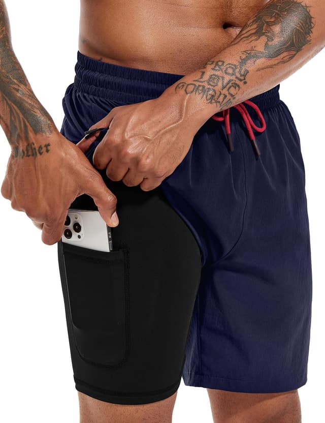 Atforna Badehose Herren Lang 2 in 1 Badeshorts 🩳🏊‍♂️